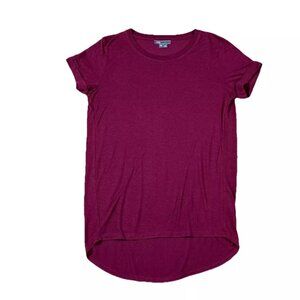 Vince Burgundy Cuffed T-Shirt Size XS Rayon Blend Short Sleeve Dark Red Tee Top